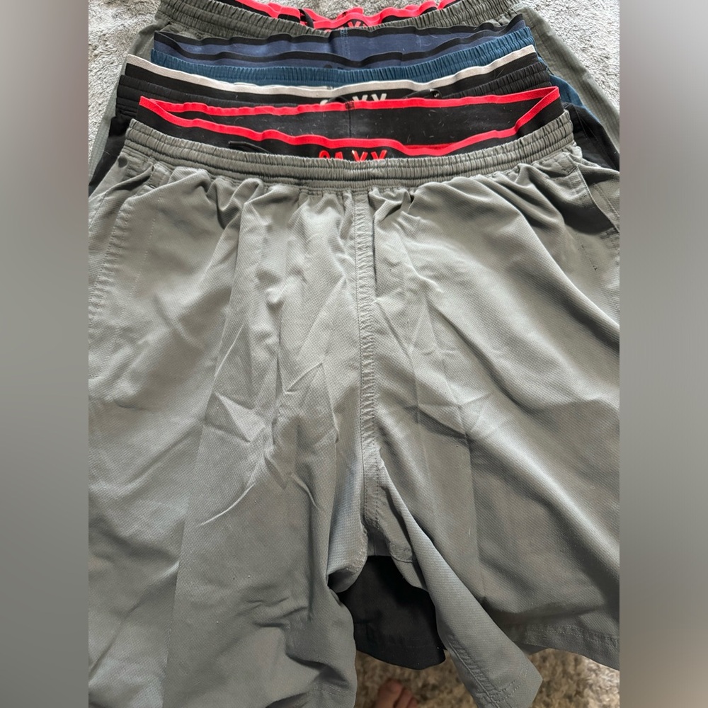 Bundle of 4 Saxx Gym Shorts size M w/ built in liner
